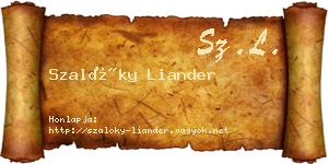 Szalóky Liander névjegykártya